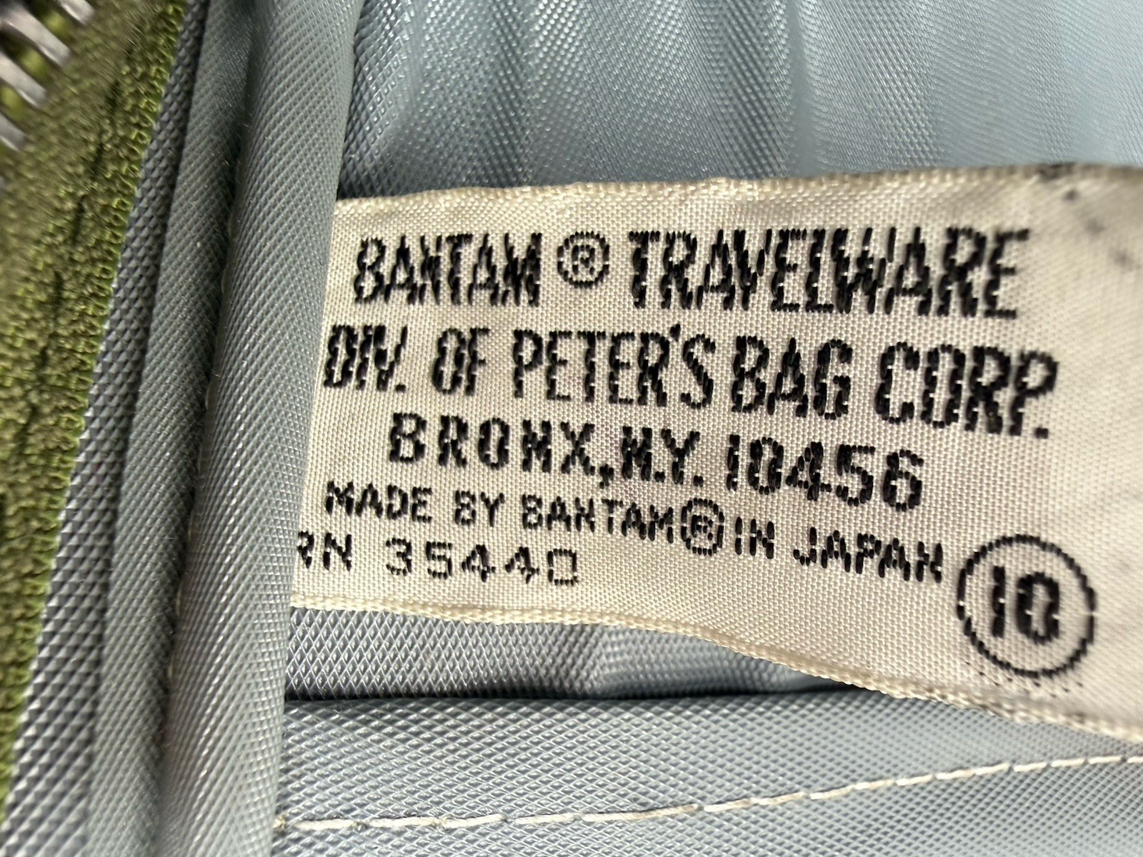 Vintage Bantam Travelware Canvas Suitcase Mod Pattern Floral 1970s Blue Green