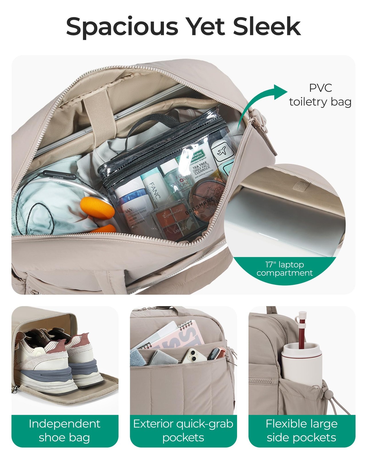 Bagsmart Gym Bag For Women Duffle Bag For Travel Wet Pocket Lightweight Carry