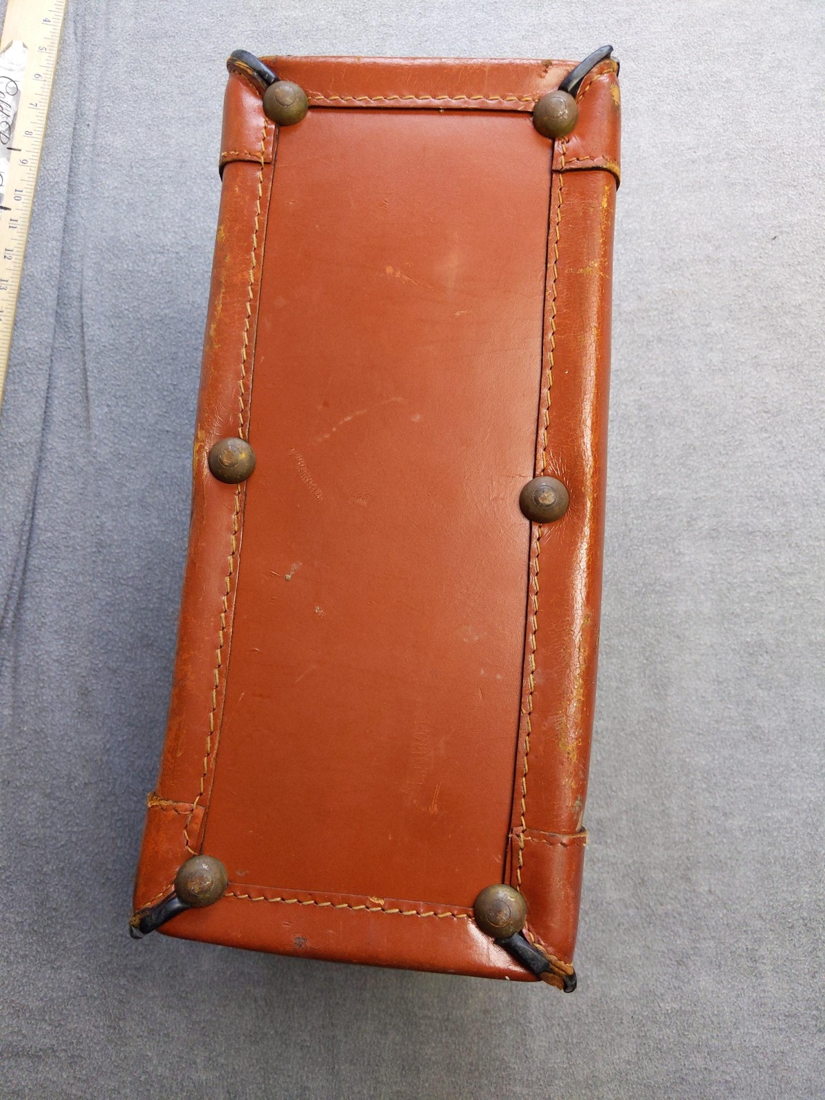 Vintage F.L. Meinrath Leather Doctor Bag Case Brass Hardware Divided