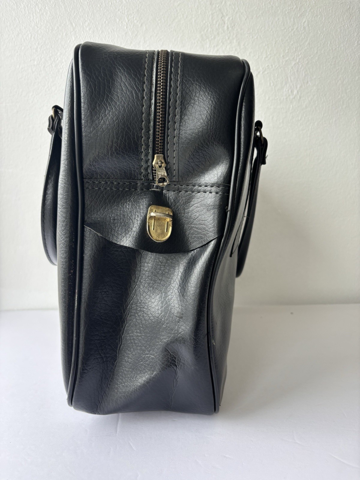 Vintage Black travel bag Tote Purse vinyl Kanto Civilian Club Japan