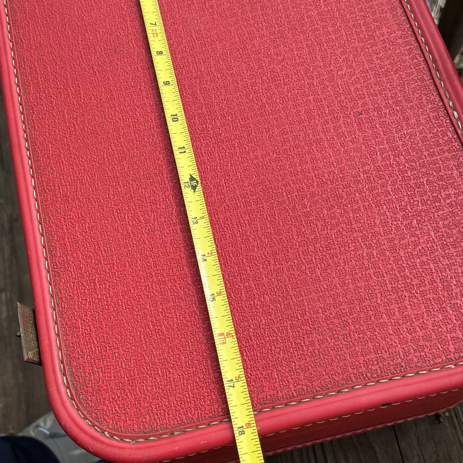 Rare Vintage RETRO RED STARLINE SUITCASE With Feet 1950-60s Hippie End Table