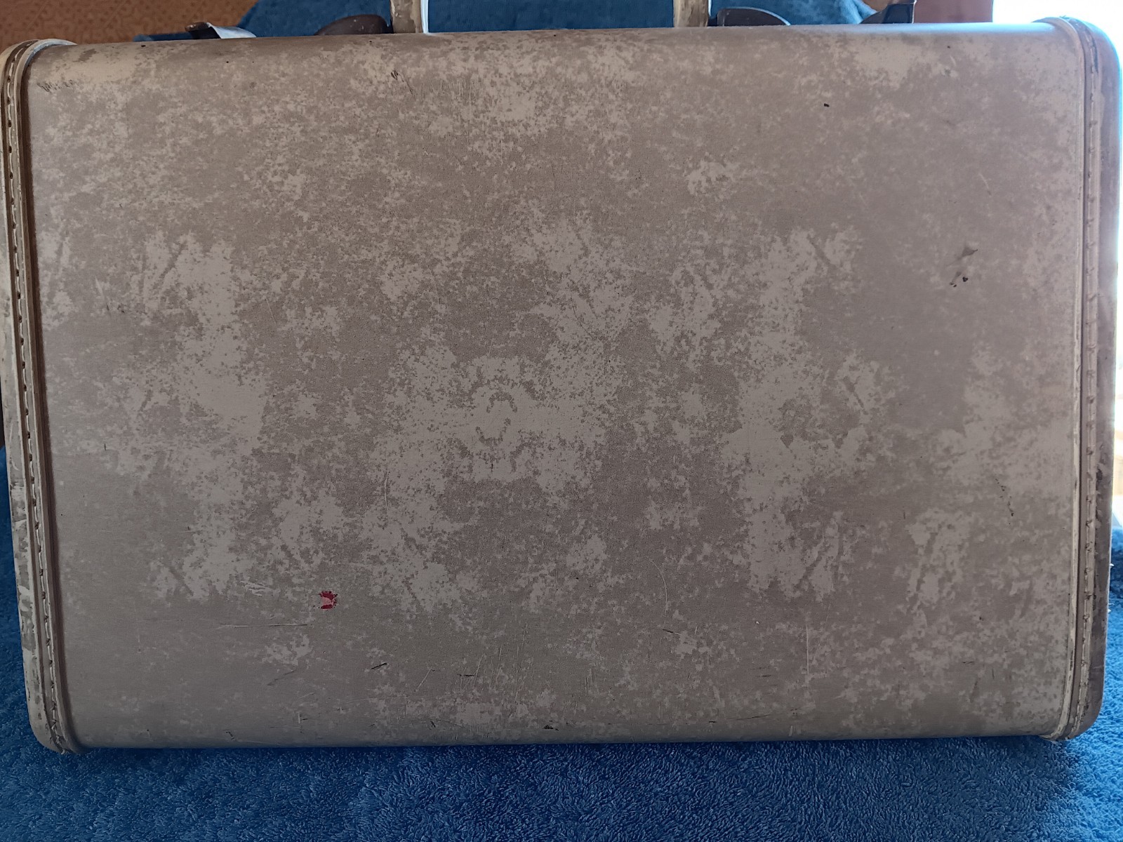 VTG 1950s Samsonite Shwayder KEY Mrble Cream Suitcase Luggage 4521 15″ x 10 x 7