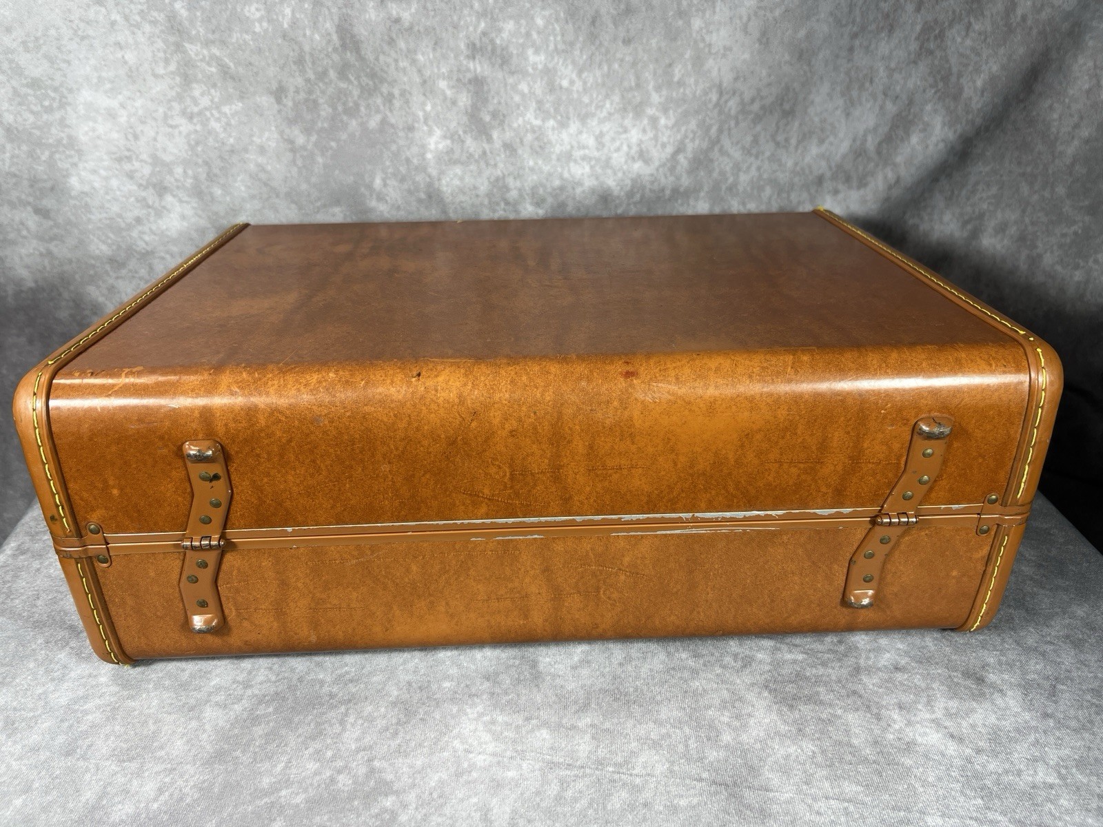 Vintage Samsonite Streamlite Shwayder Bros Saddle Tan Suitcase Luggage No Key