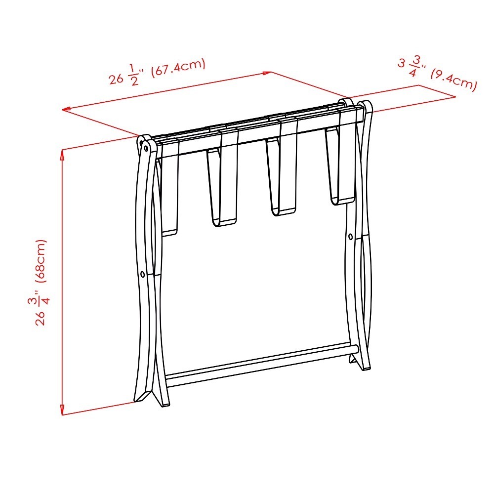 Wooden Finish Luggage Rack for Suitcases and Bags Storage Organizer