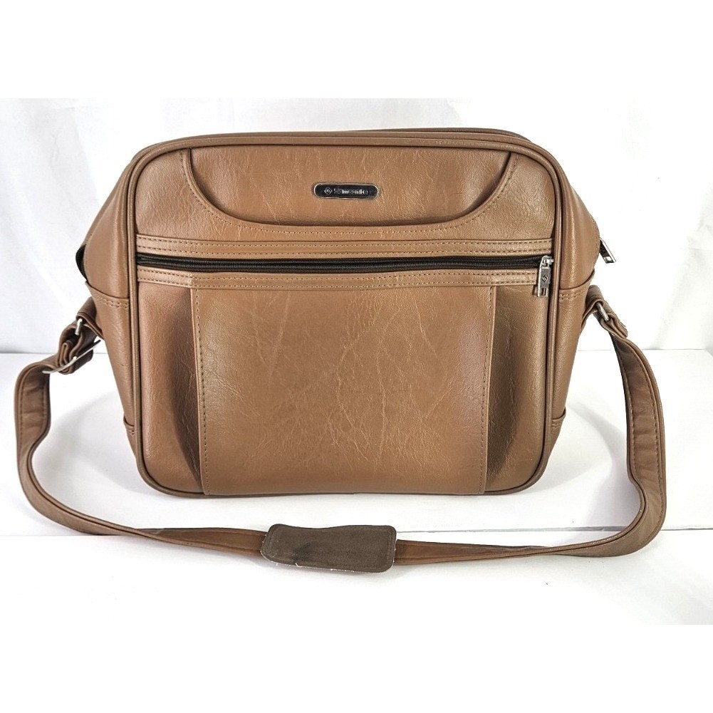 Samsonite Concord Shoulder Carry On Overnight Bag Tan/Brown Vinyl