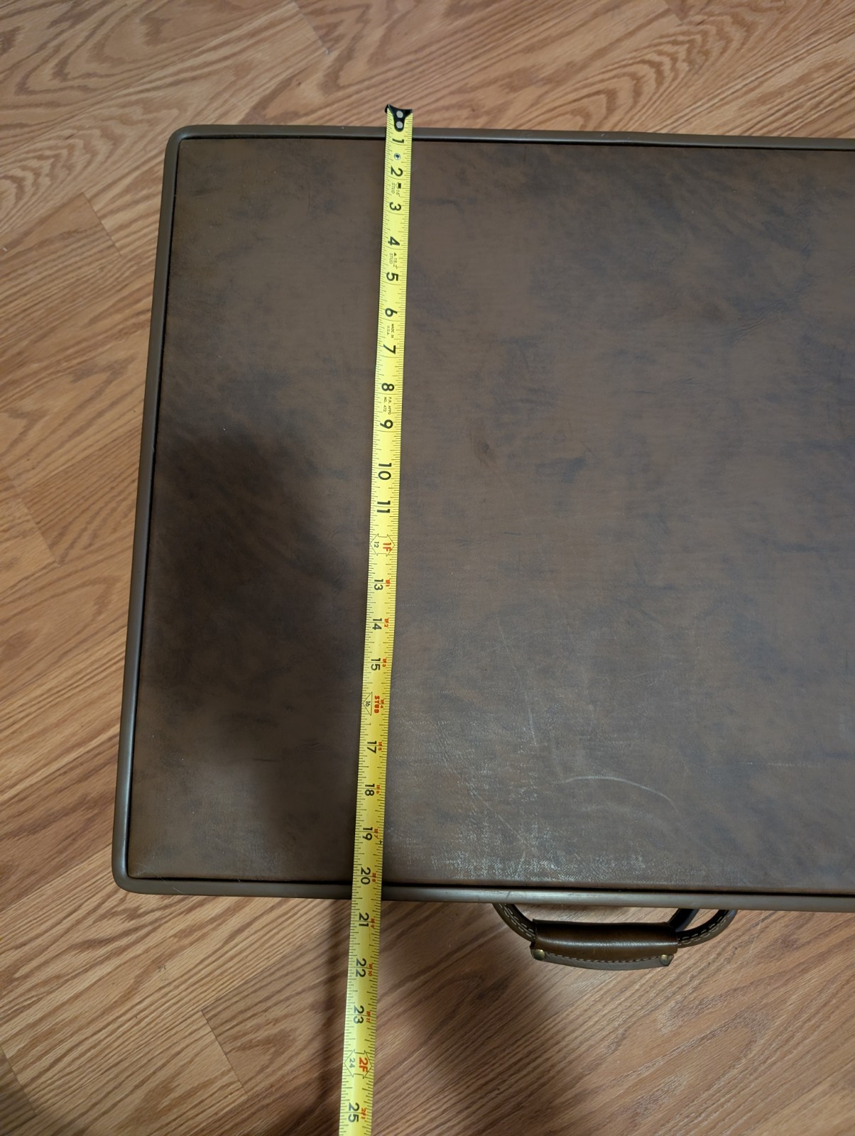 Vintage Hartmann Hard Shell Leather Suitcase Dark Brown / Paisley 26″x20″
