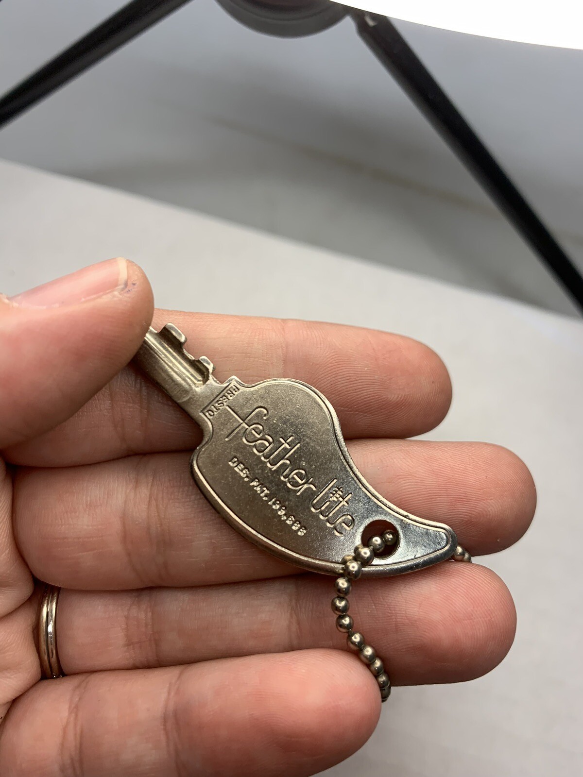 Vintage Presto Featherlite Luggage Replacement 1742 Suitcase Key Silver Keychain