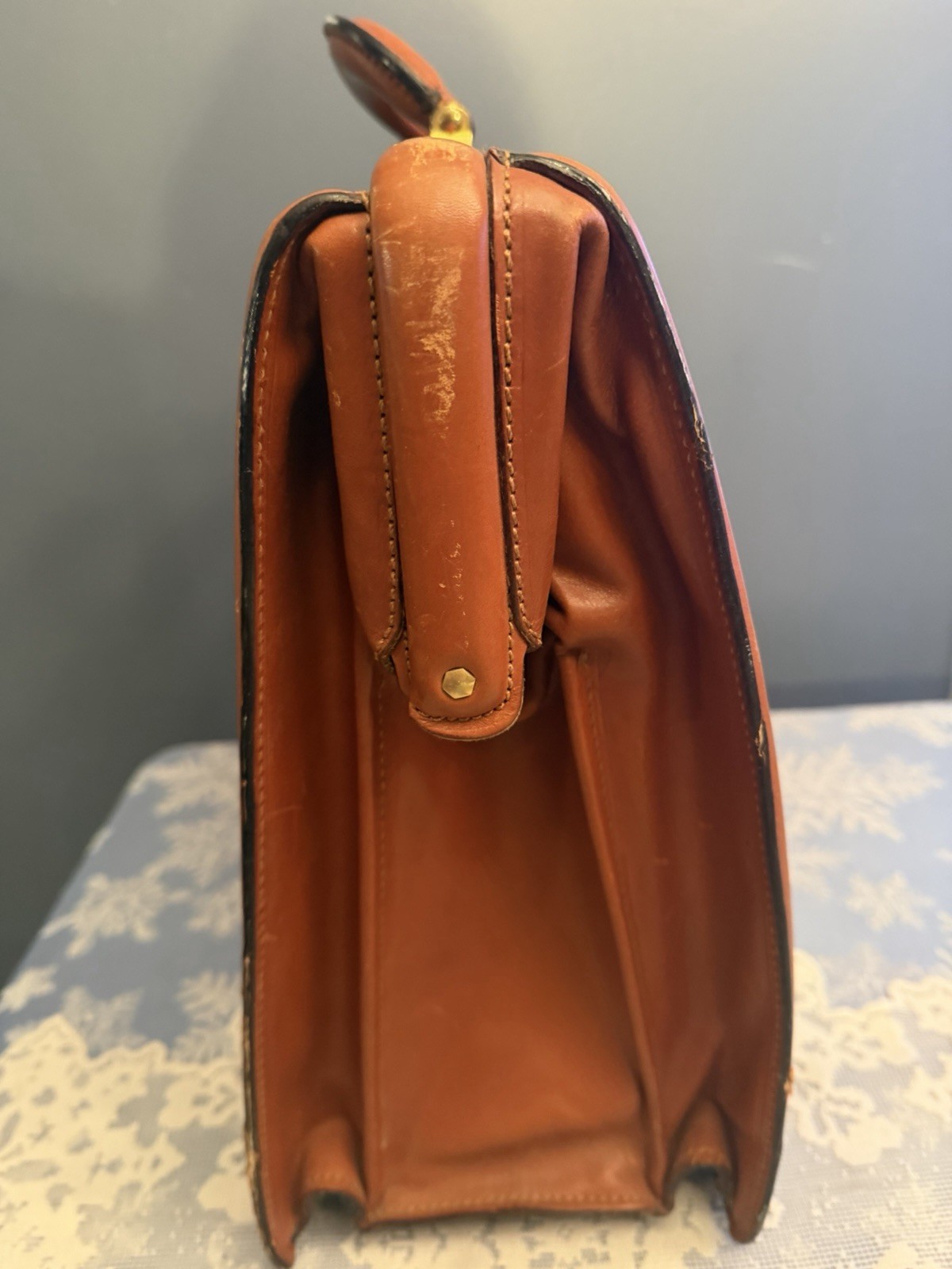 VTG Crouch & Fitzgerald Made In Italy By Briefcase Brown Leather Luggage