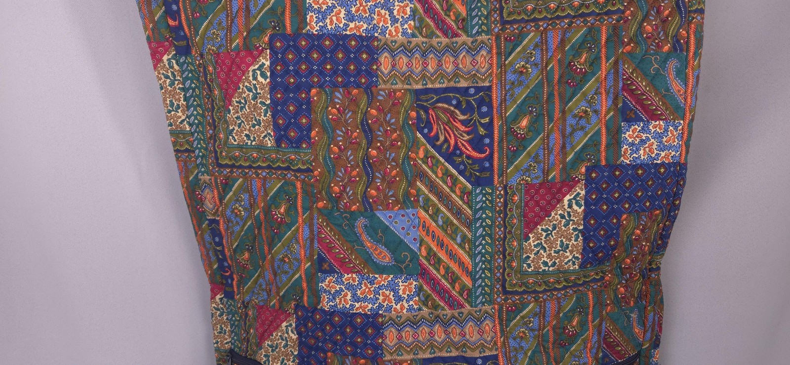 Vtg Vera Bradley Garment Bag Quilted Cotton Patchwork Travel Luggage USA 47×24