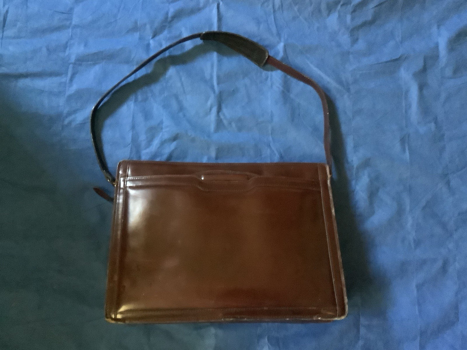 Vintage Briefcase Messenger Bag Brazilian Leather Burgundy