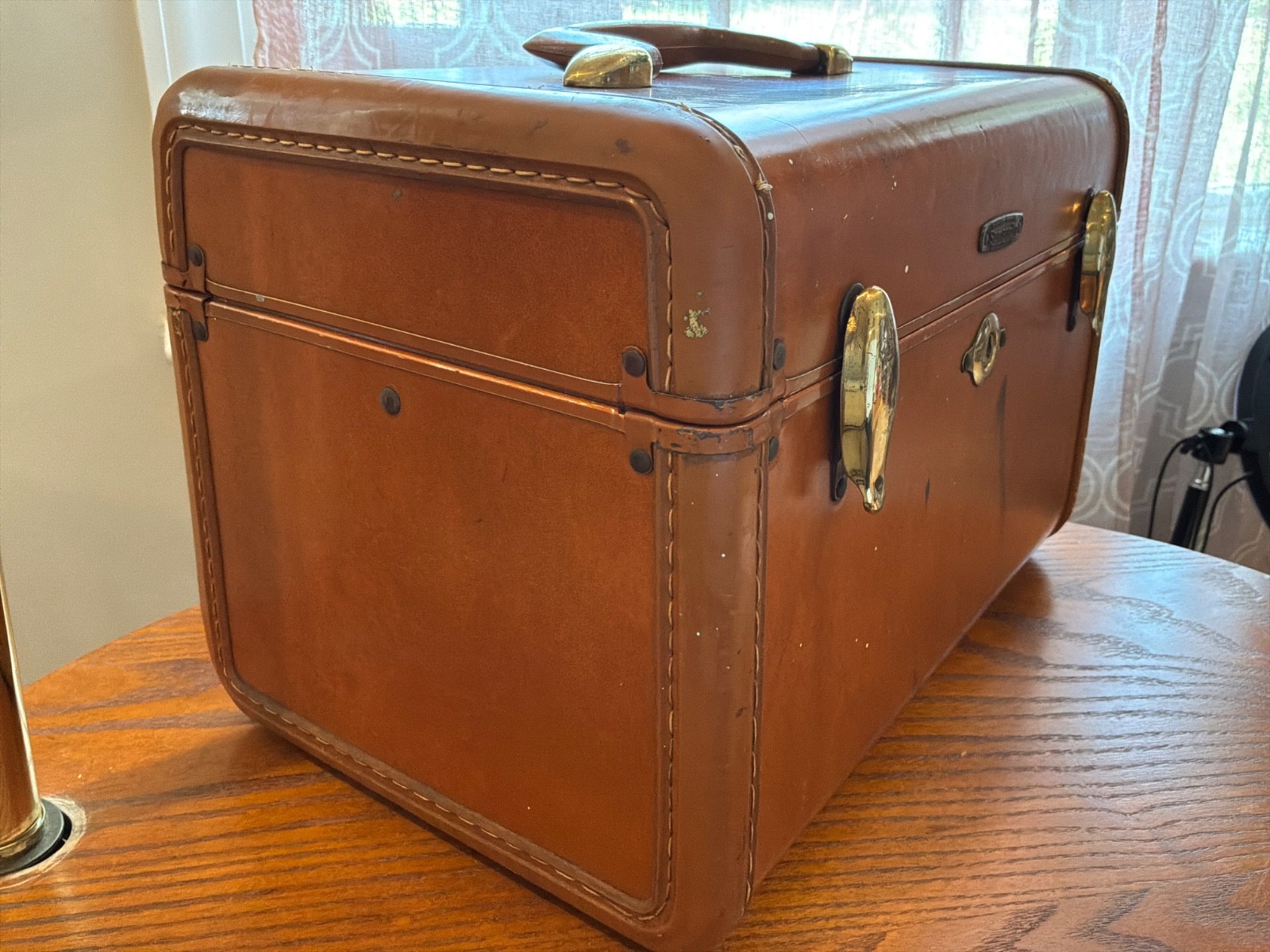 Vintage Samsonite Schwayder TRAIN CASE Streamlite Brown Luggage