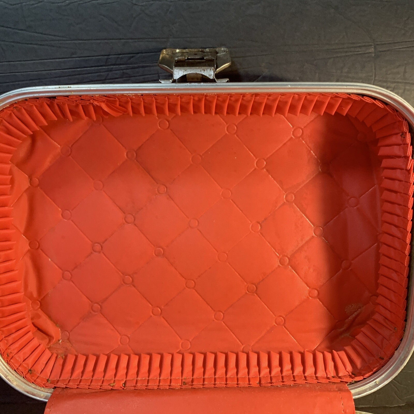 Vintage 50s 60s Suitcase Trojan Luggage Company Retro Kids Going to Grandmas Red