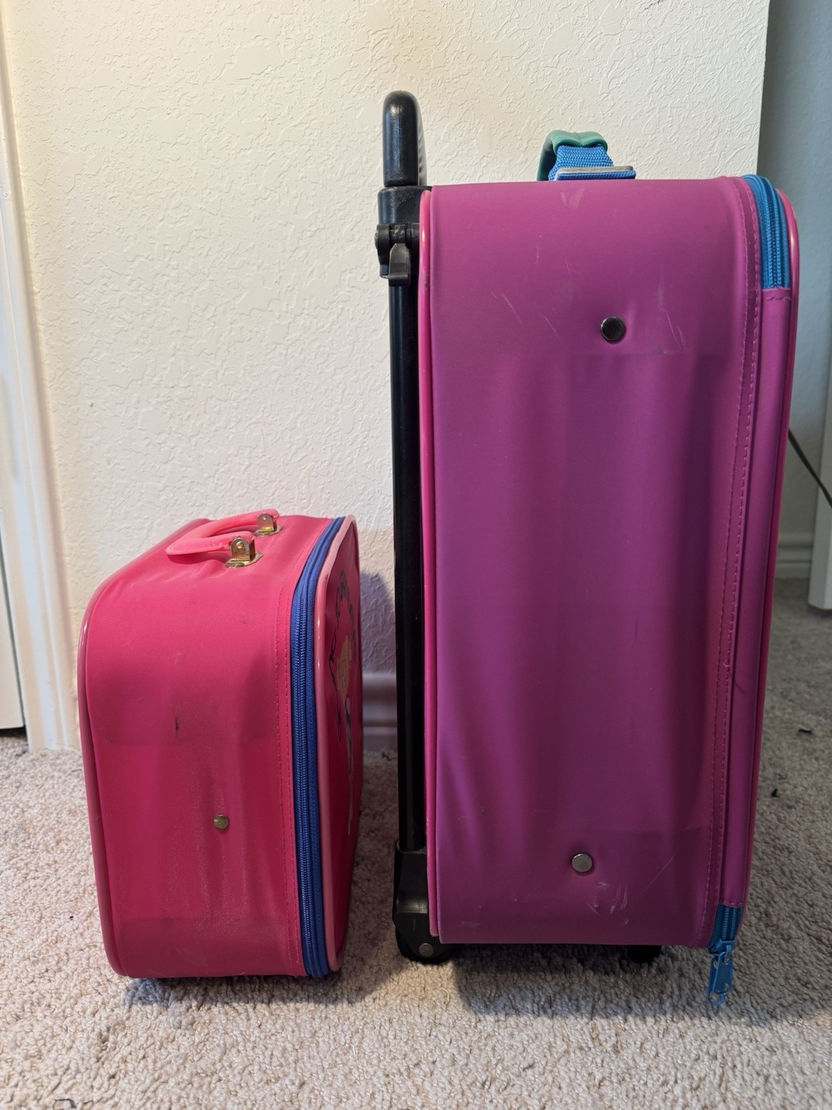 Mercury Luggage Vintage Going To Grandmas Rolling Suitcase Carry On Set RARE