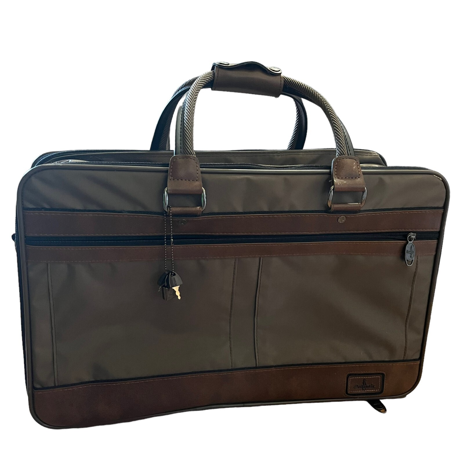 Vintage Retro Suitcase Atlantic Luggage Travel Duffle Hand Bag Carry On 7x13x21
