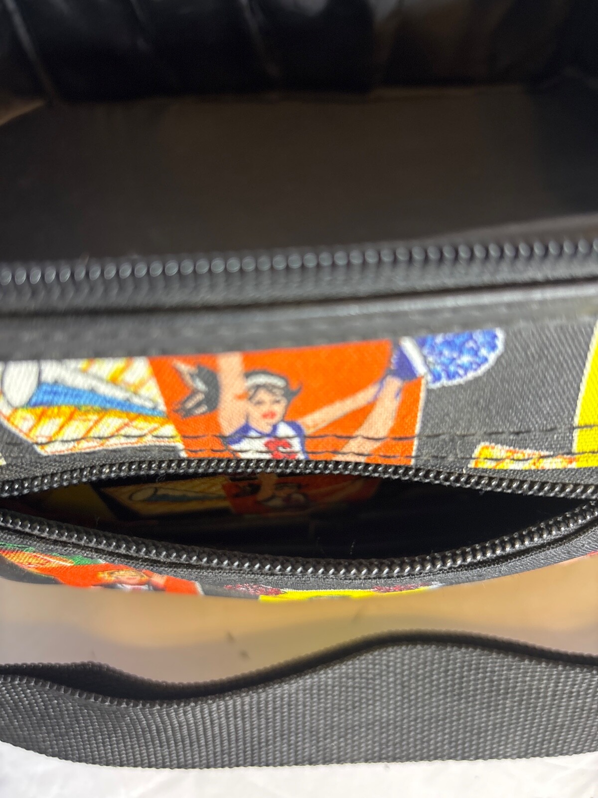 Vintage Y2K Cheerleader travel train cosmetic case zipper remove shoulder strap