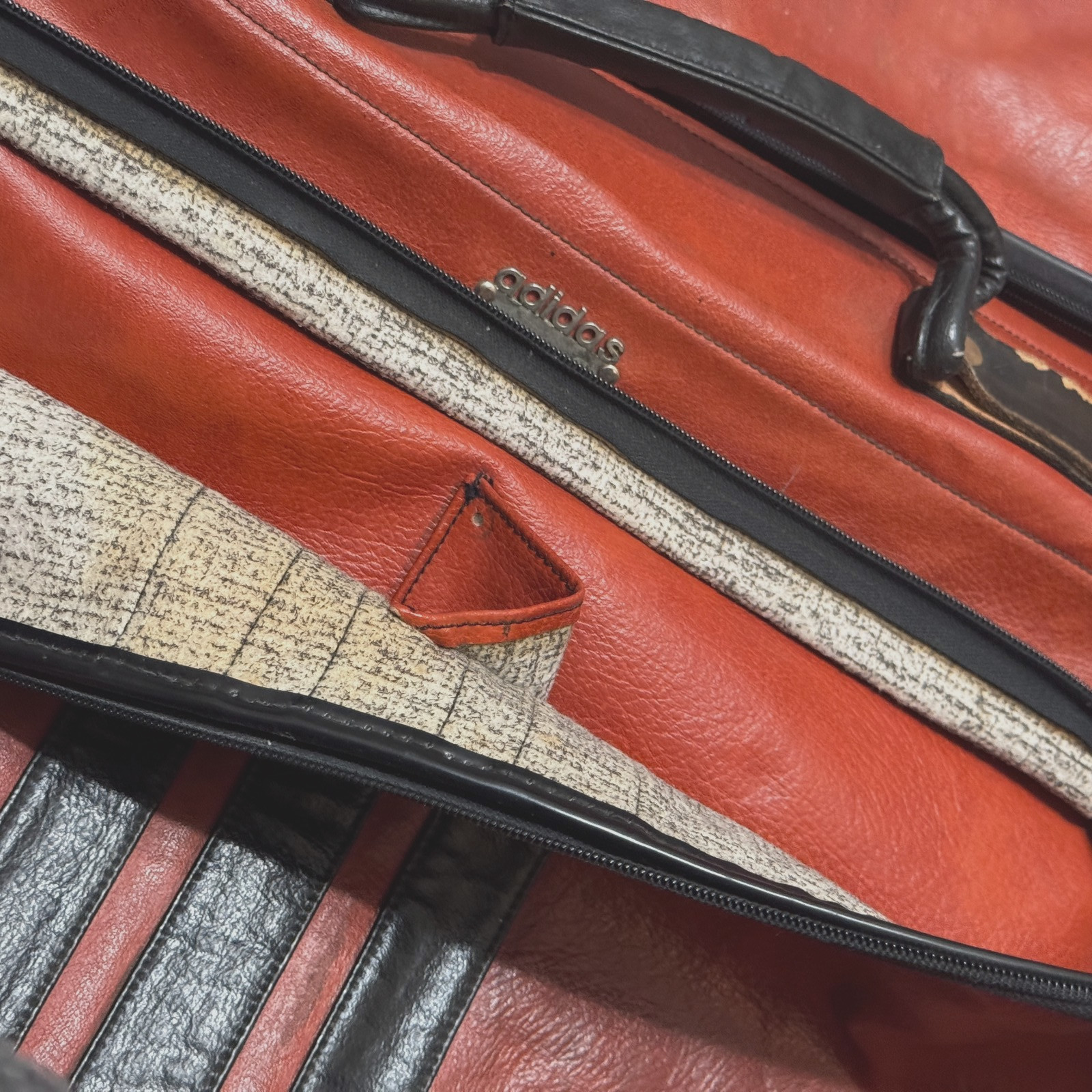 Adidas Garment Travel Luggage Bag, Burnt Orange, Vintage