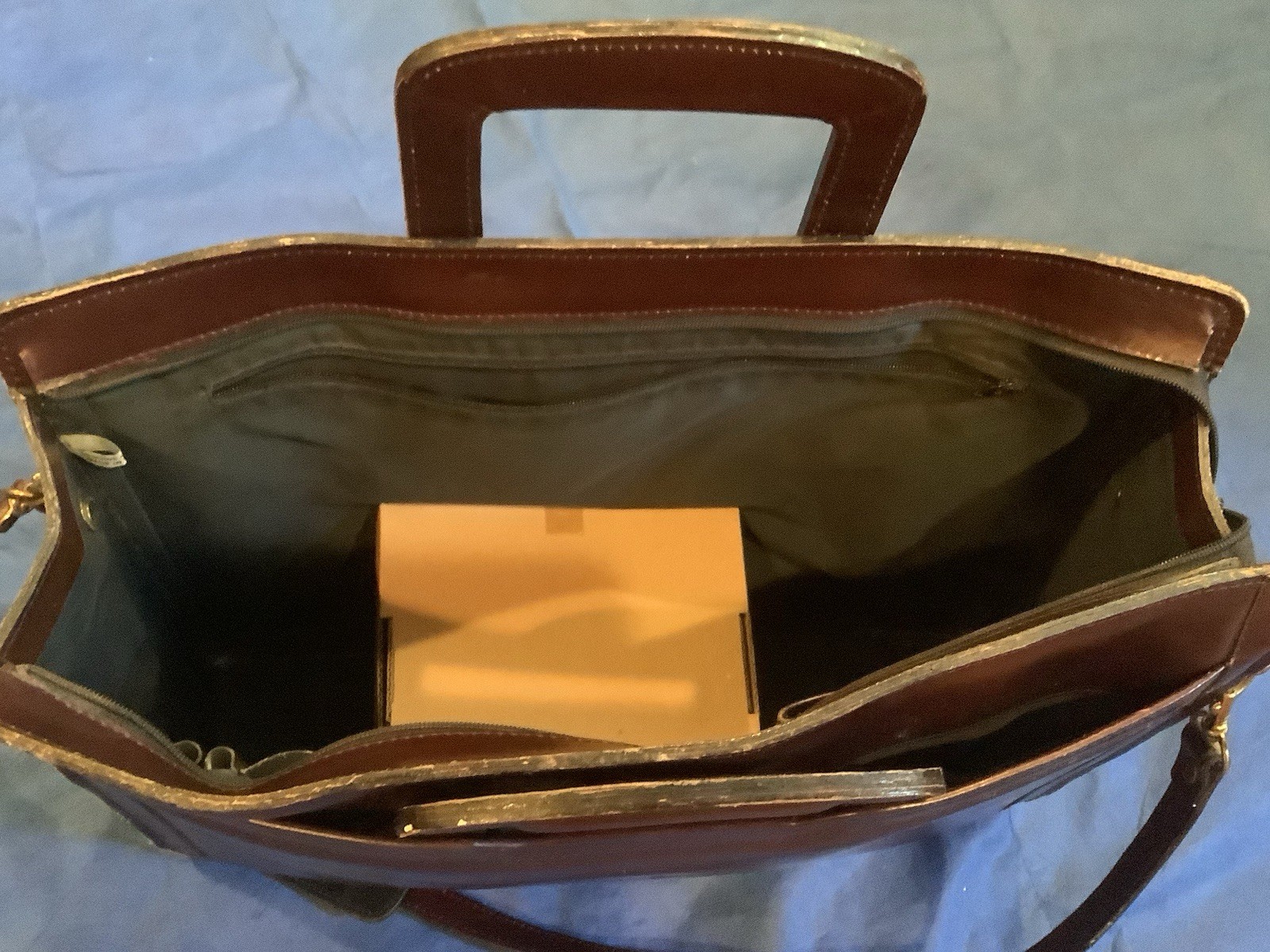 Vintage Briefcase Messenger Bag Brazilian Leather Burgundy