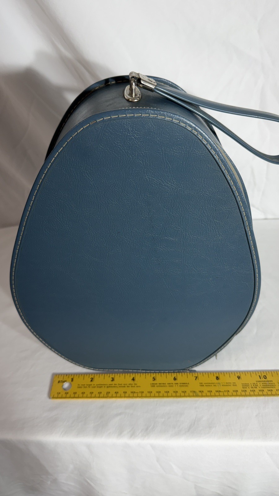 Vintage Mid-Century 3-Piece Luggage Hard Shell Suitcase Set In Blue (no key)