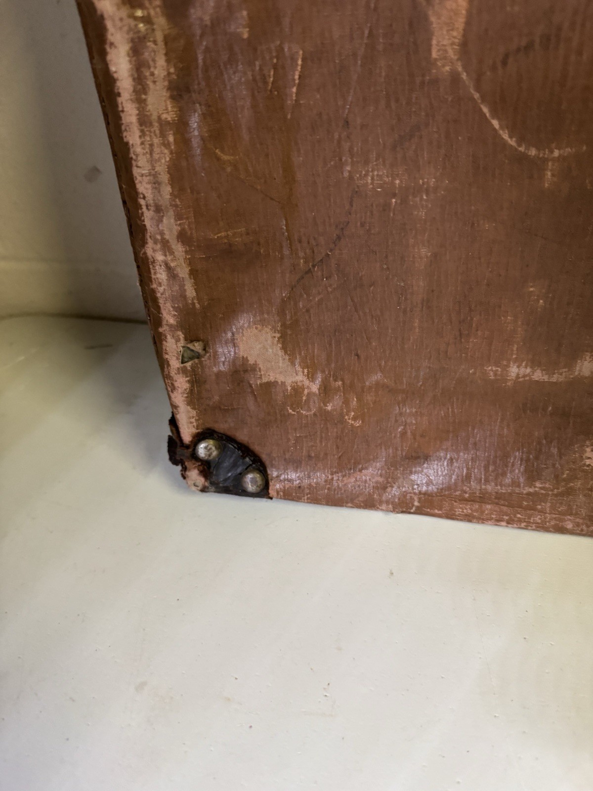 Michigan State Vintage Suitcase Luggage Travel Bag Brown Leather