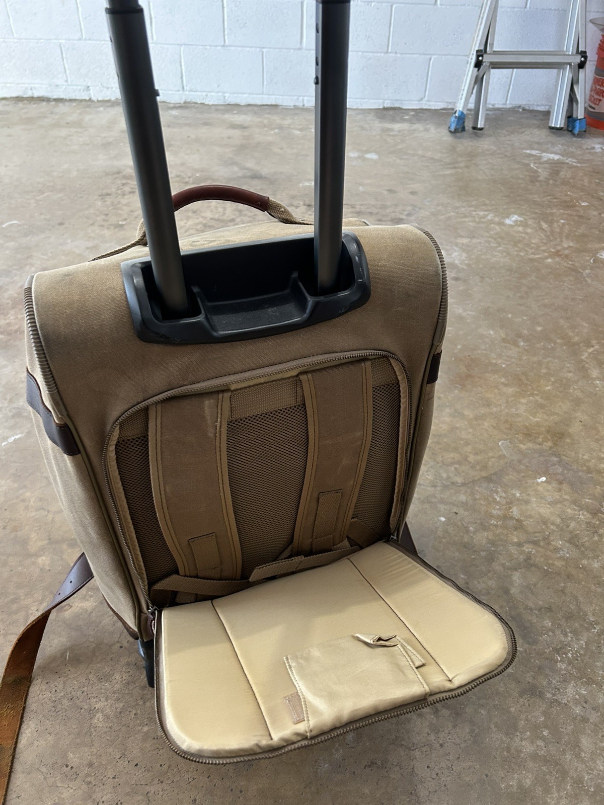 Bob Timberlake 24 “ Canvas/Leather Wheeled Suitcase With Detachable Duffle Bag