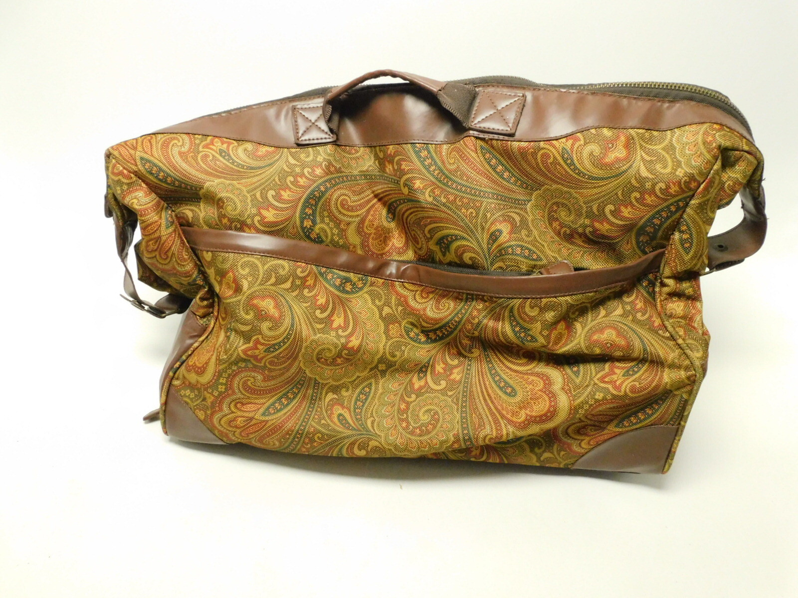 Vintage Bellemonde Rollers Carpet Bag Tote Travel Entertaining Weekender Luggage