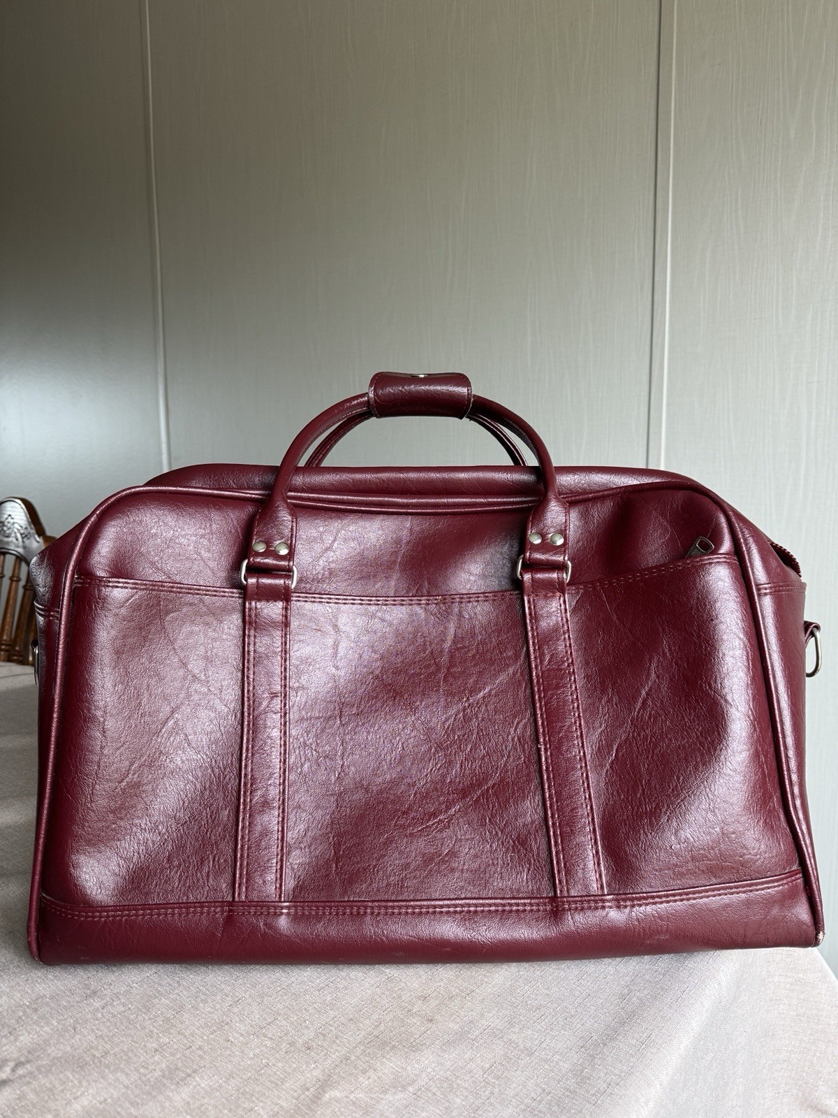 Vintage Samsonite Sears Travel Master Travel Luggage Shoulder Bag Burgundy