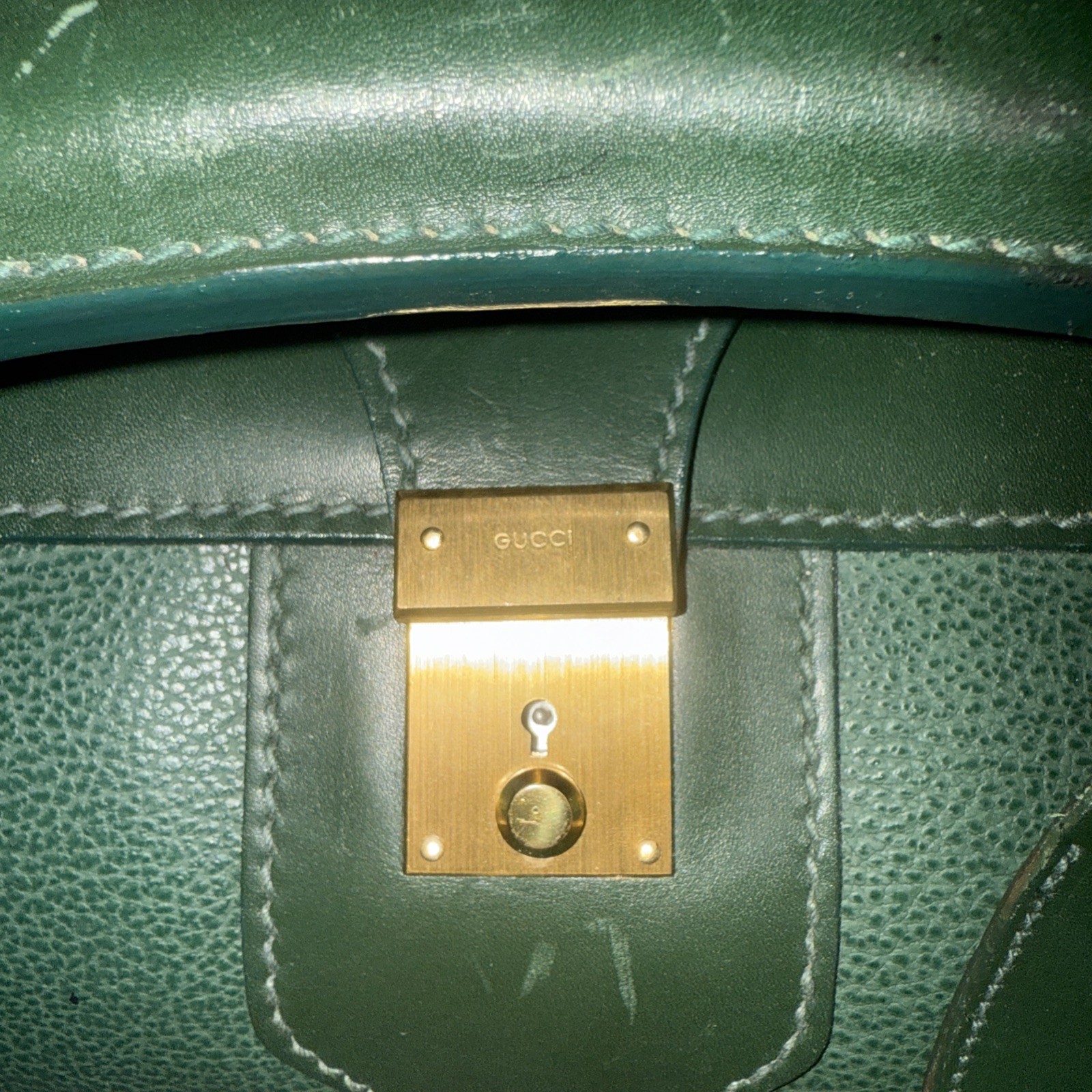 Vintage Green Gucci Luggage Suitcase — Excellent Condition