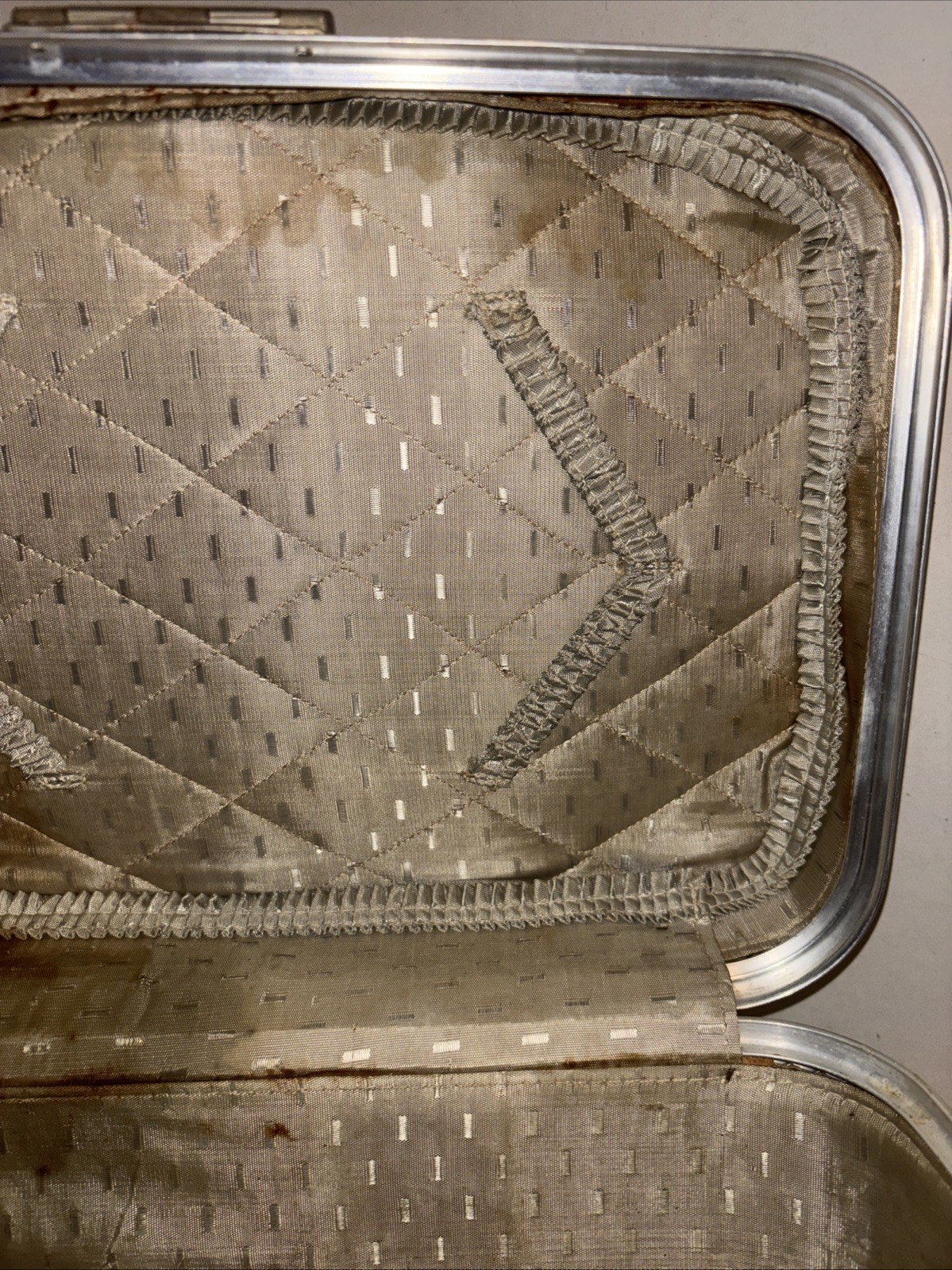 Vintage US Luggage train case luggage Green- Dirty- See All Pictures