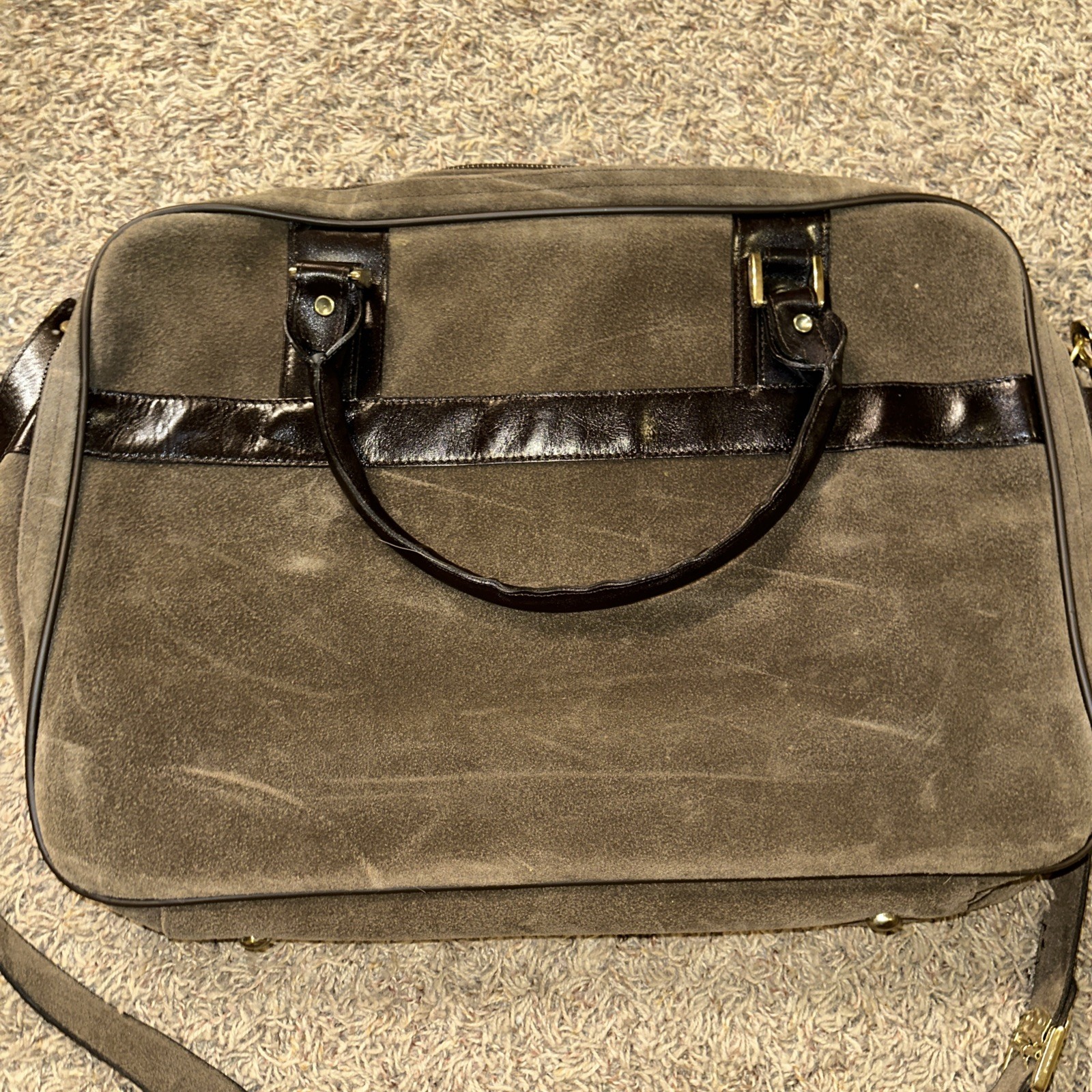 Suede Brown Breifcase Vintage Discontinued With Keys Jerome Leplat.