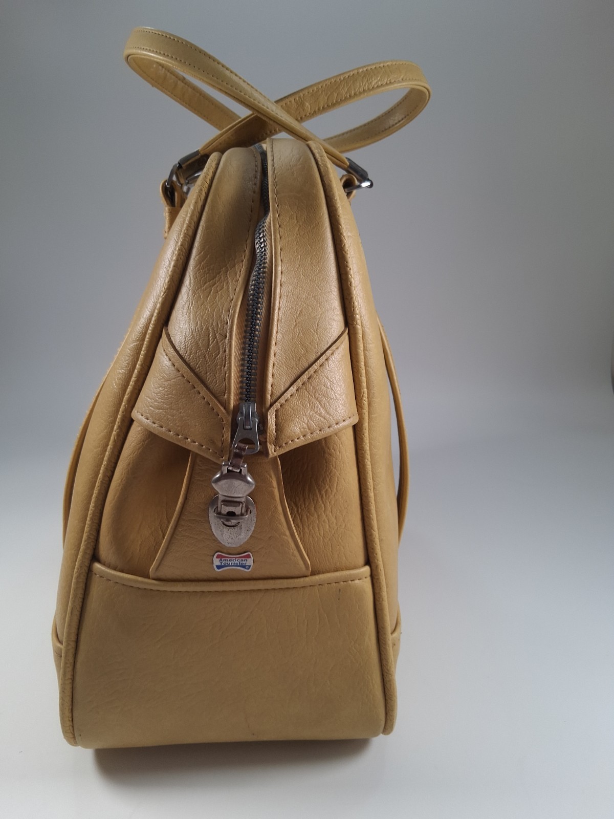 Vintage American Tourister Tote Carry On Luggage Mustard Yellow