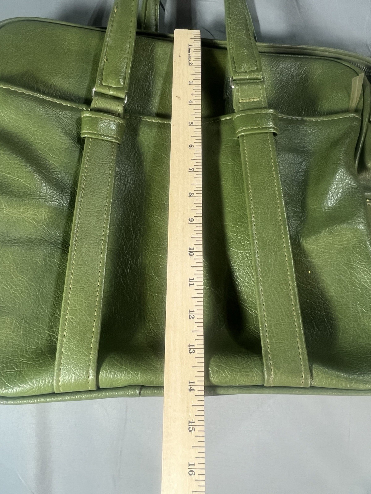 Vintage Samsonite Silhouette Denver, CO Green Zipper Carry-on Train Bag Handles