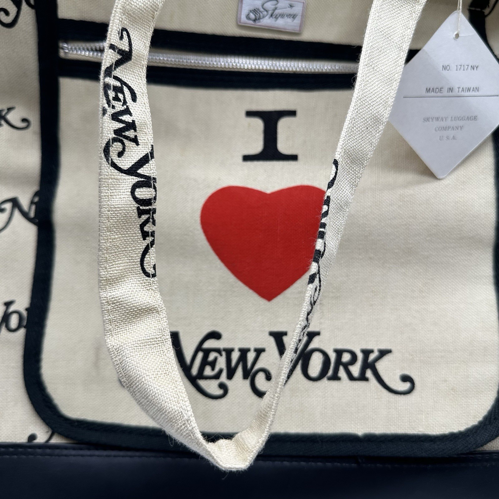 Vintage 80s I Love NY Skyway Luggage With Wheels New Old Stock