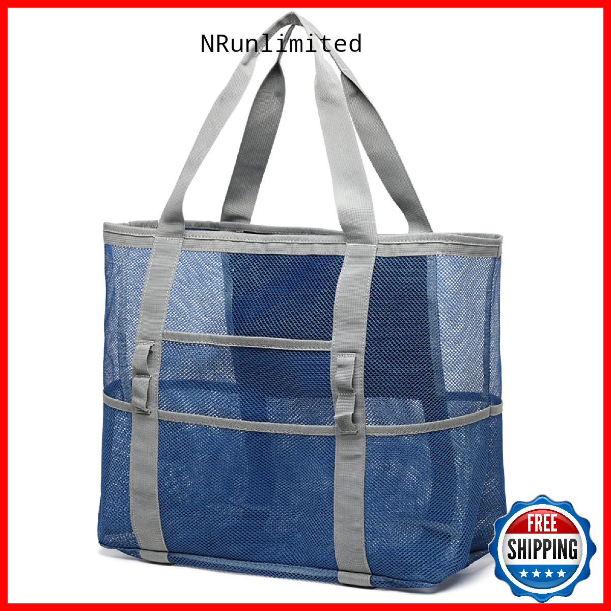F-Color Mesh Bag – Toys Tote Bag 9 Pockets For Swim Pool Cruise