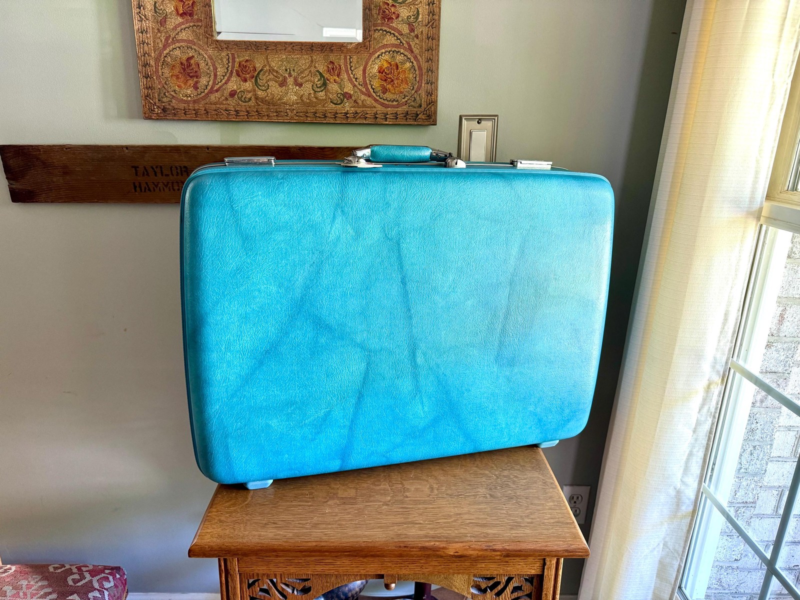 Vtg American Tourister Turquoise Marbled Luggage | American Tourister Suitcase