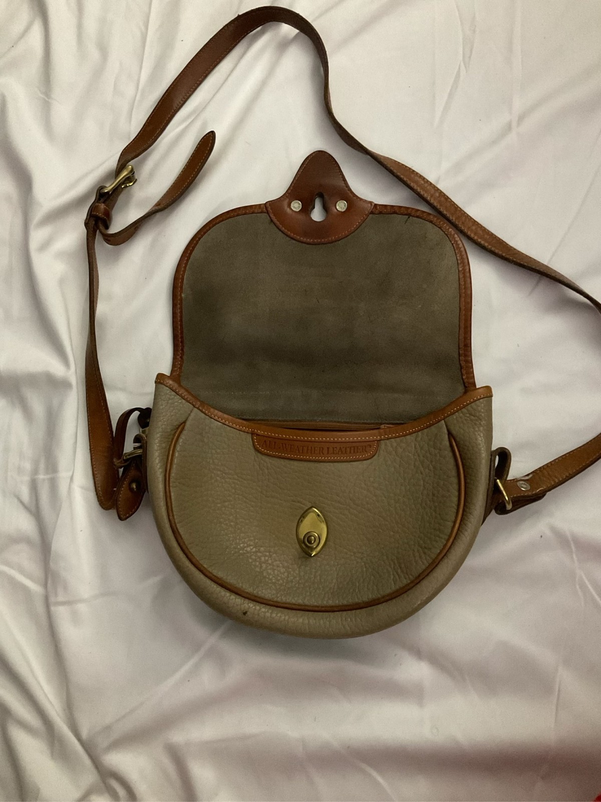 Dooney & Bourke Equestrian Saddle Crossbody Bag Taupe Tan