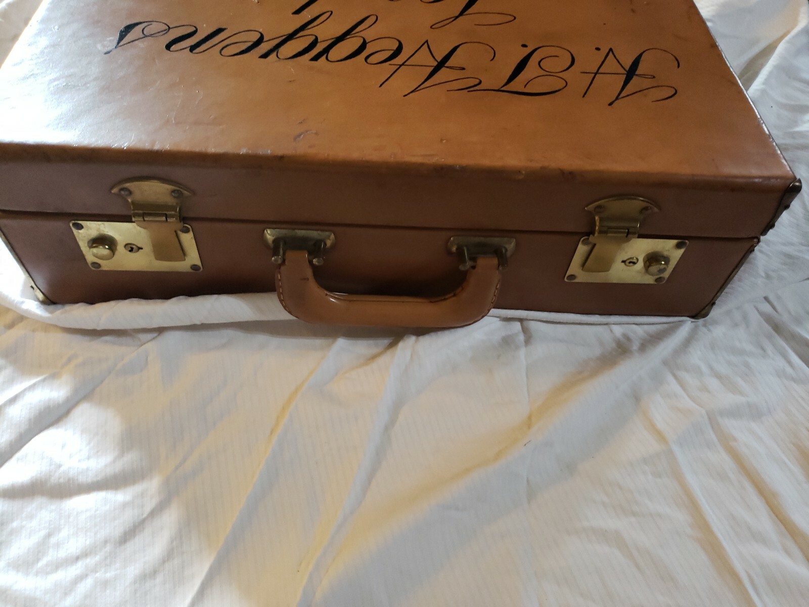 Vintage Rare H.J. Heggens Marsden INC Briefcase Luggage US Government Cowhide