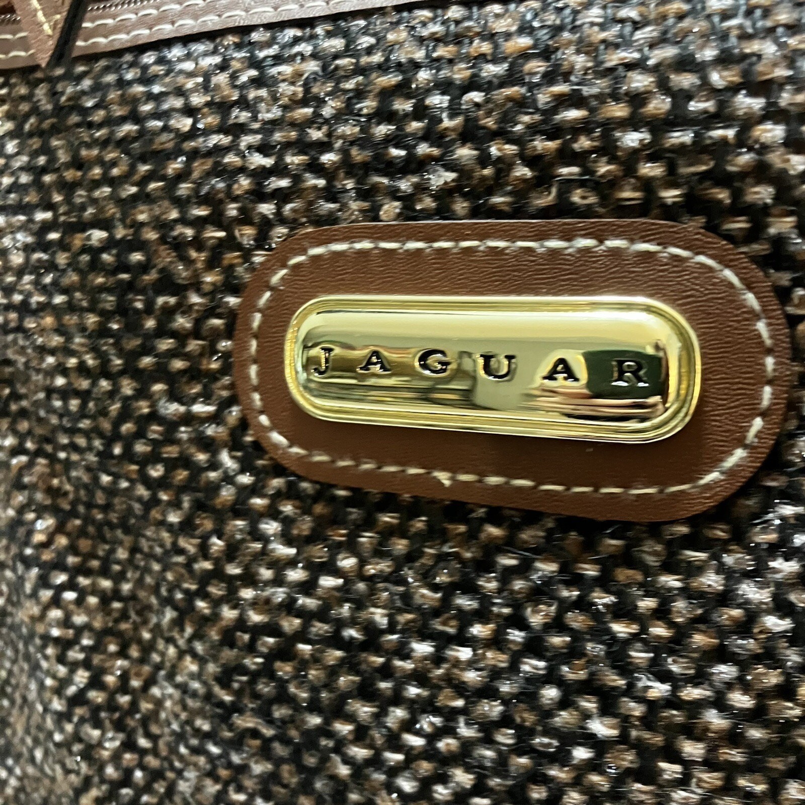Jaguar Expandable Luggage Rolling Brown Tweed New with Tags Vintage JC Penney