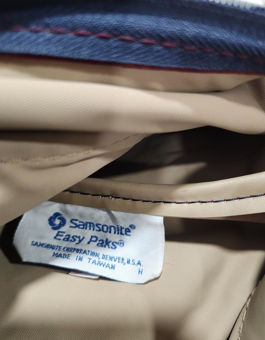 Vintage 1984 Samsonite Easy Paks II Navy/Burgundy Shoulder Strap Travel Bag