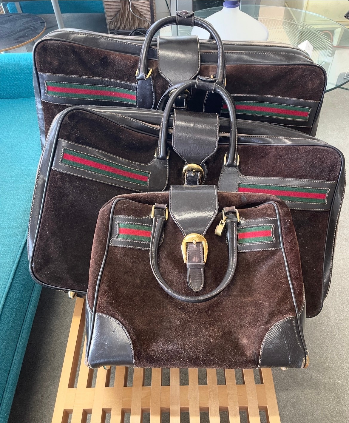 Vintage Gucci Luggage Set Early 1970’s seventies