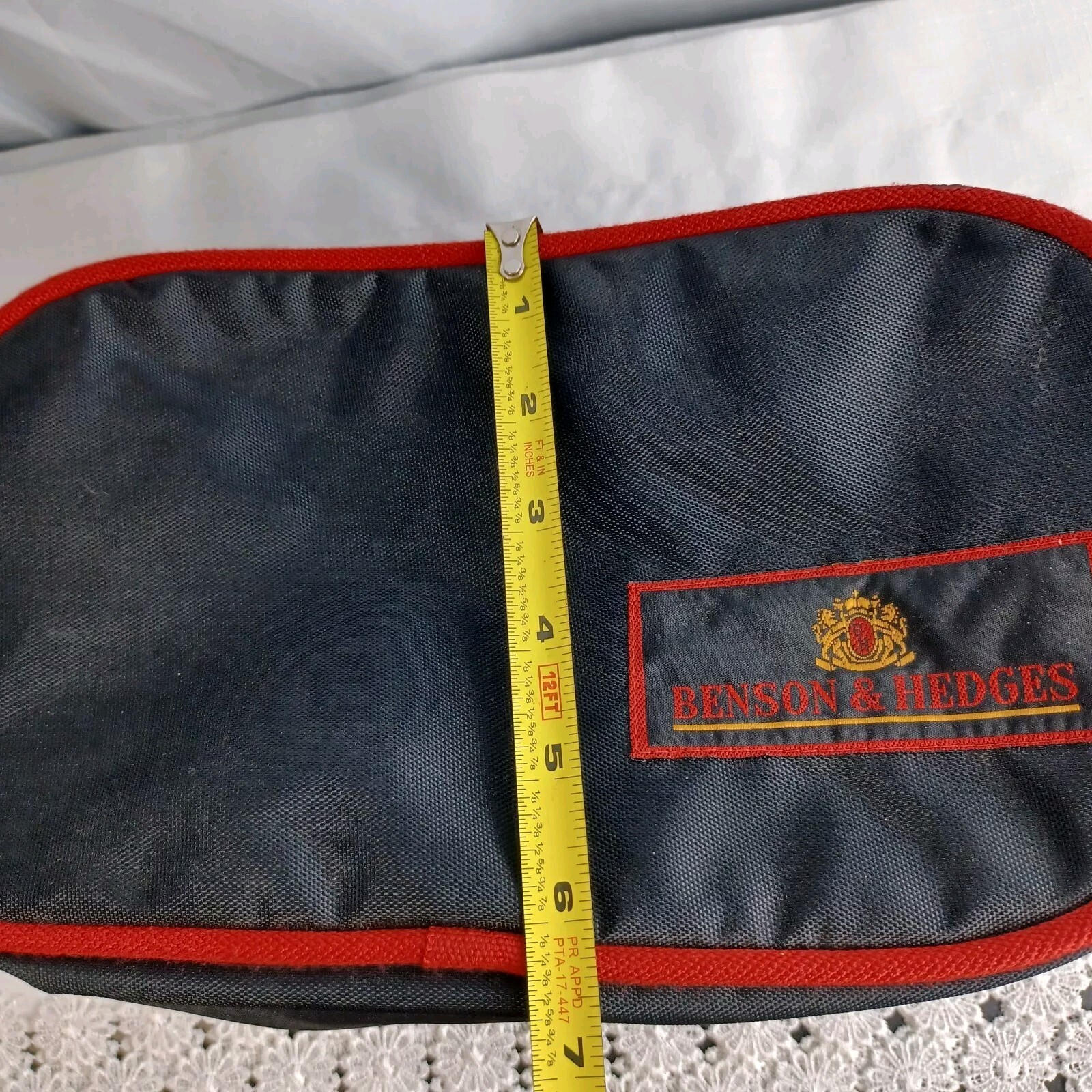 Vintage Benson & Hedges Travel Toiletry Bag Black Red Nylon Tobacco Advertising