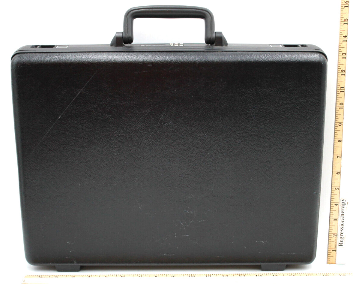 Sleek Rounded Black Samsonite Briefcase Hard Shell w/ Folders Combination Lock++