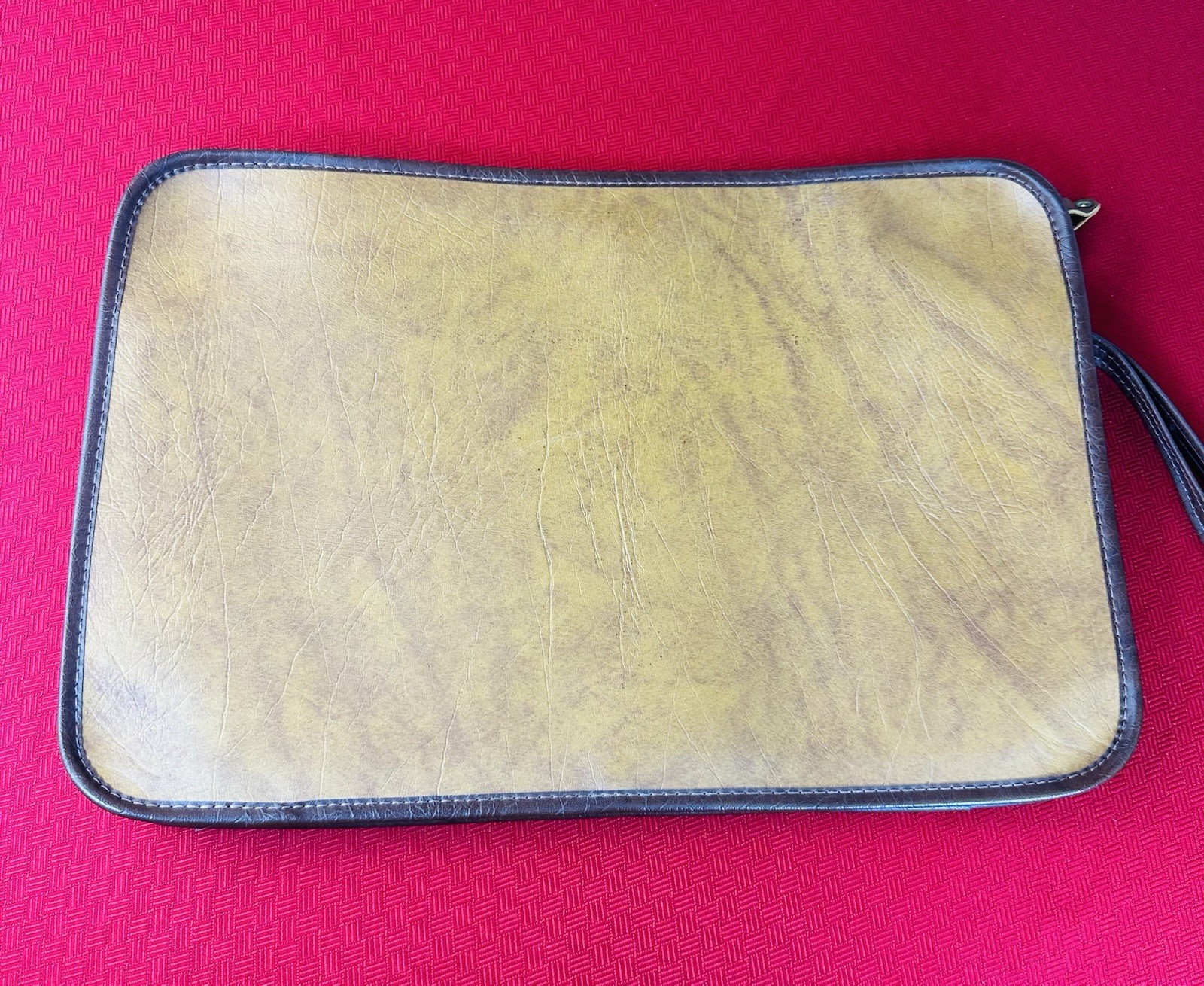 Vtg Samsonite Leather Vinyl Computer Bag 15.5×10.5 Robin Zip Portfolio USA 1970s