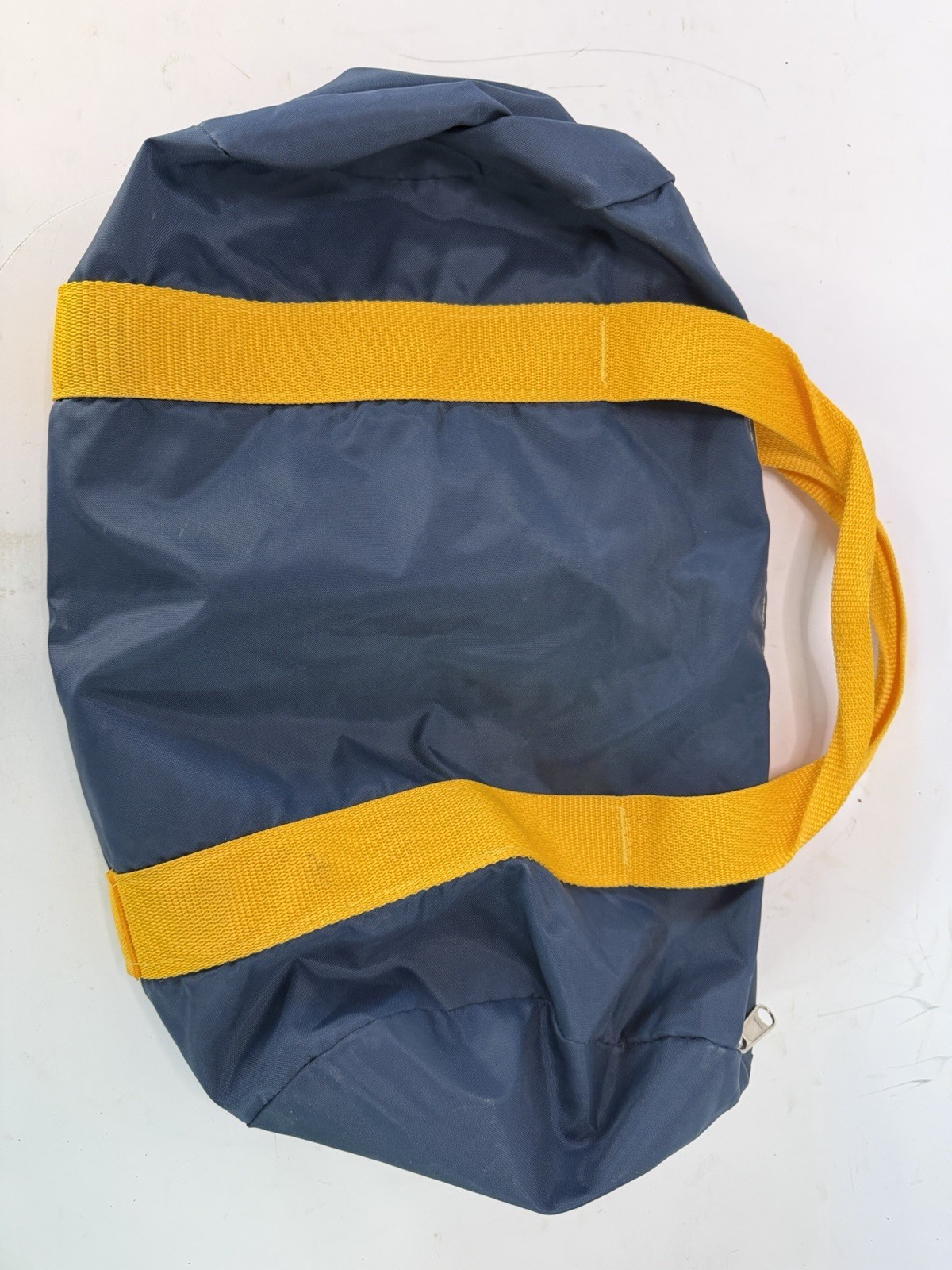 Vtg 1987 APWA Chicago Convention Duffel Bag Athletic Bag Co Blue Yellow 15″