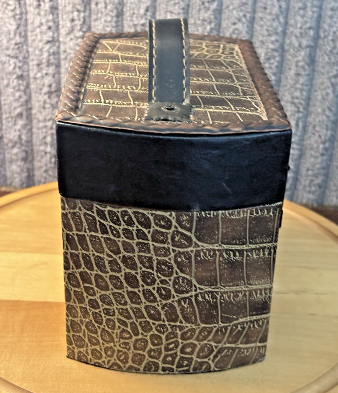 Cosmetic Travel Case Croc Textured Covering