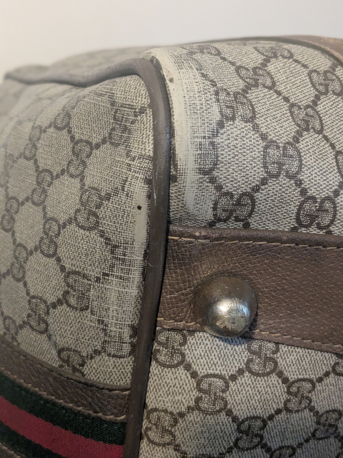 Gucci GG Supreme Logo AUTHENTIC Vintage Suitcase Trunk Travel Luggage WITH COA