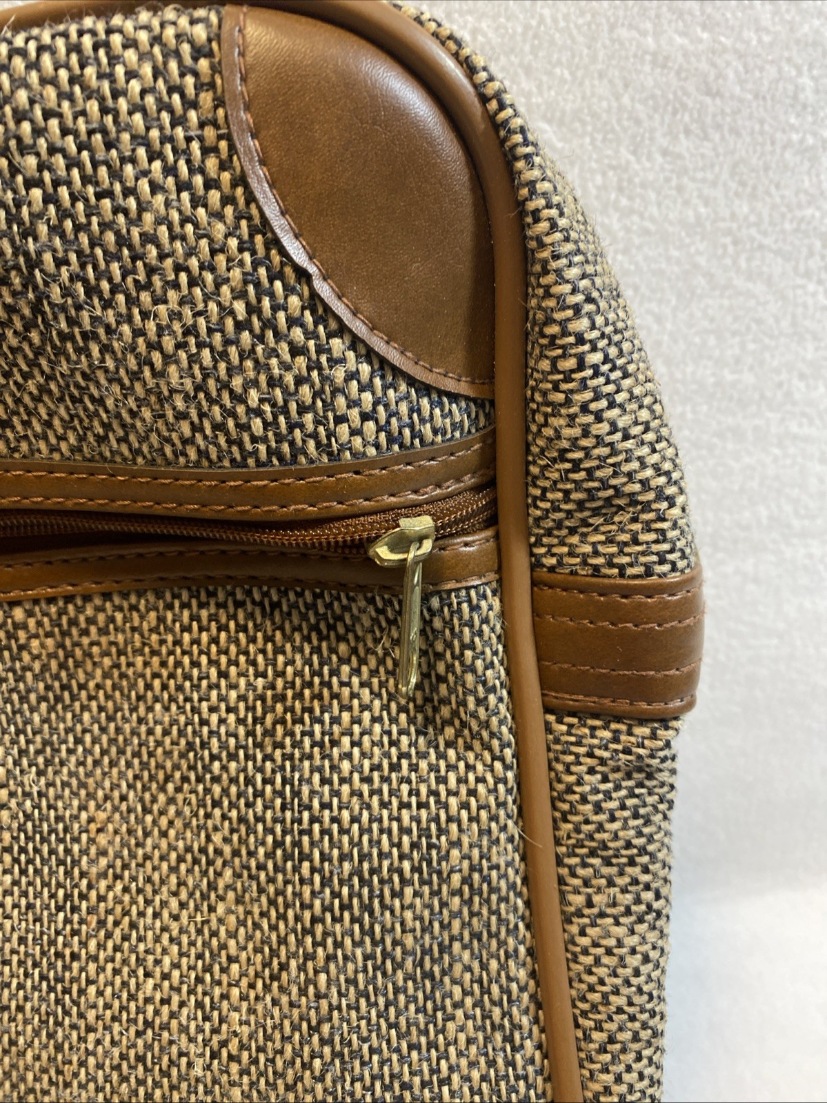 Tweed Suitcase, Briefcase, Travel Bag Vintage Fashion Club Bag Brown