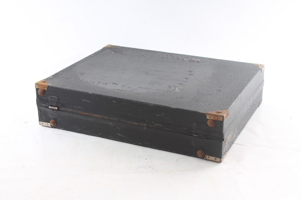 Old Vintage Black Briefcase Before 1945 Prop