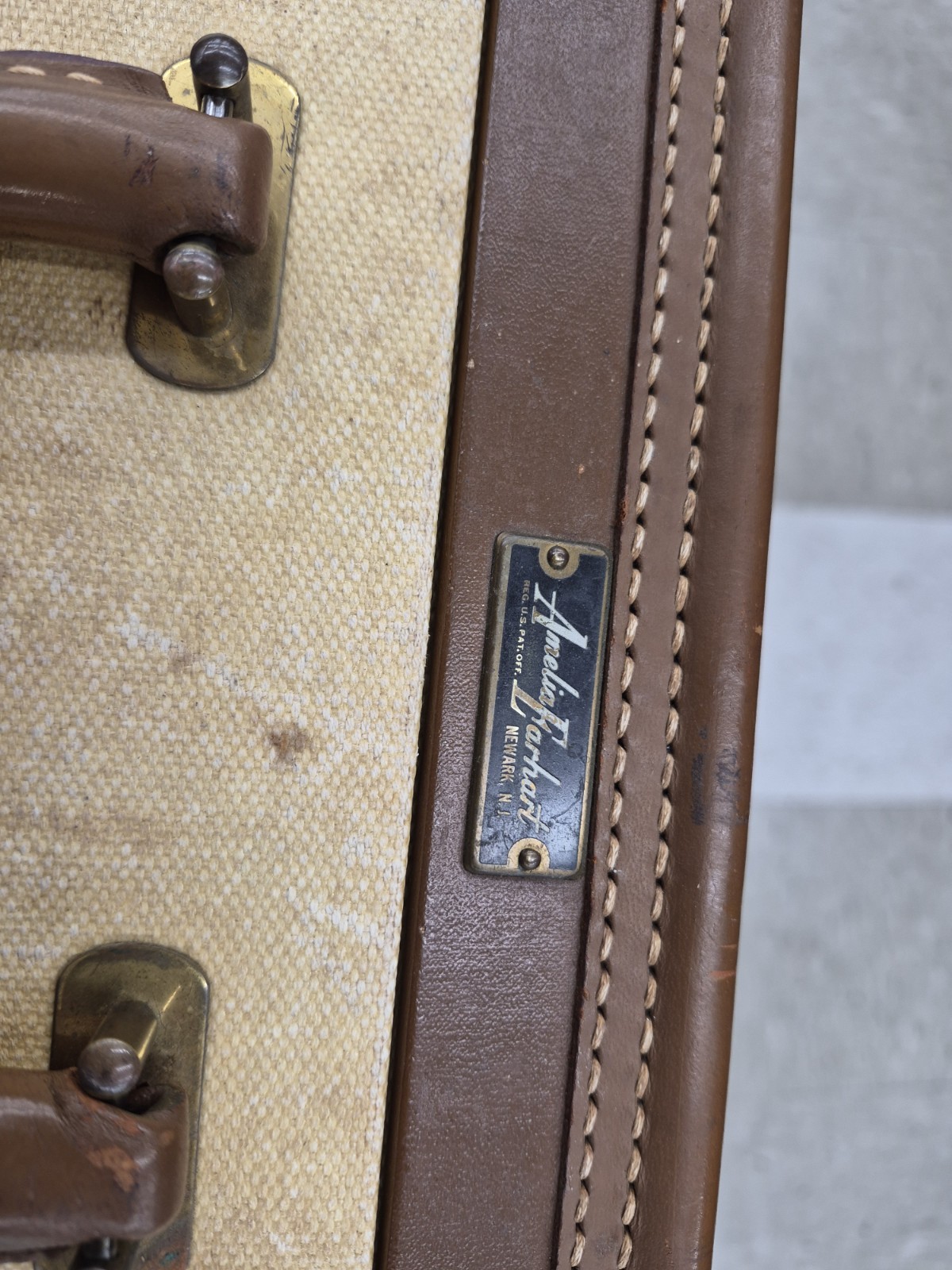 Vintage amelia earhart Travel Suitcase With Stickers