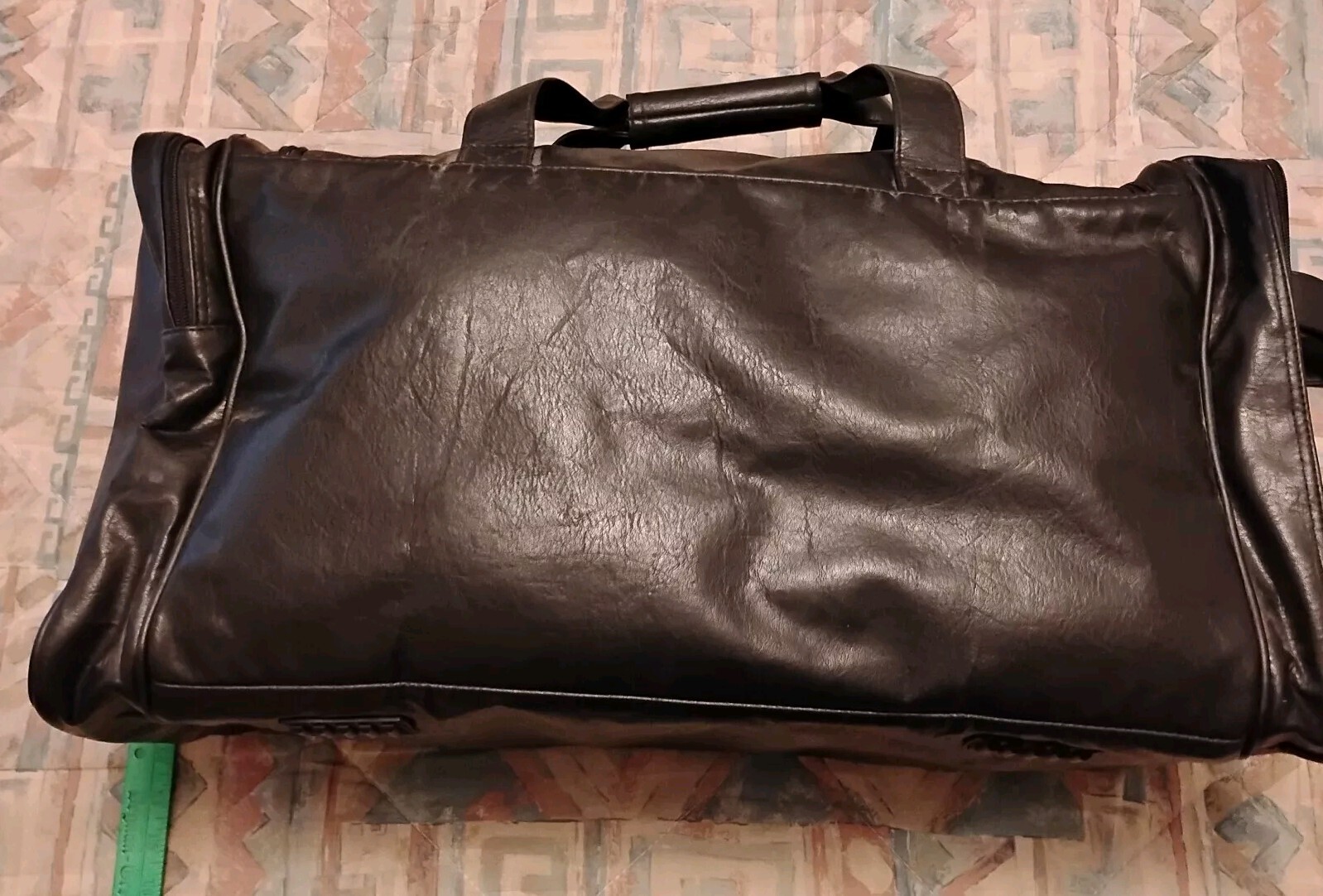 NRCS Embroidered Black Leather Soft Luggage Style #8106 ASI 70649 24″X 13″X12″