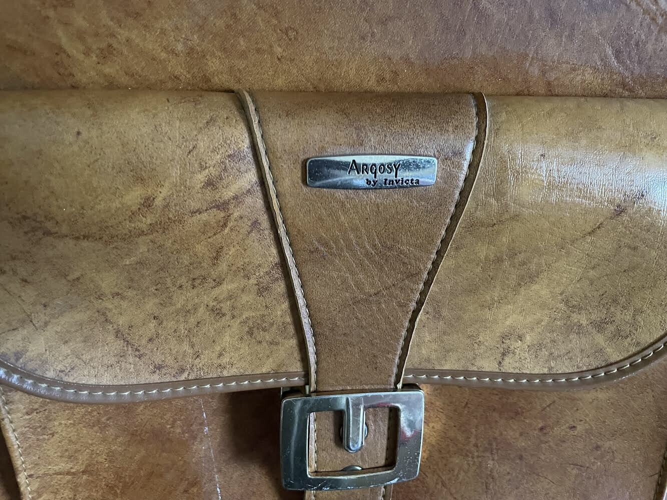 Vintage INVICTA Brown / Tan Leather Carry On Duffel Bag VTG